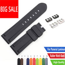 CARLYWET 22 24mm Hot Sell Grey Orange Black Blue Waterproof Silicone Rubber Replacement Watch Band Strap For Panerai Luminor 2024 - buy cheap