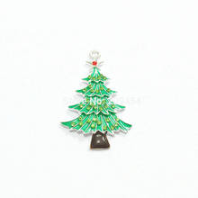 Newest !! 45mm*32mm  10pcs/lot Christmas Tree Rhinestone Pendants For Christmas Jewelry Making 2024 - buy cheap