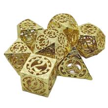 Juego de mesa de metal hueco, 7 unids/set, D4, D6, D8, D10, D12, D20, RPG, MTG 2024 - compra barato