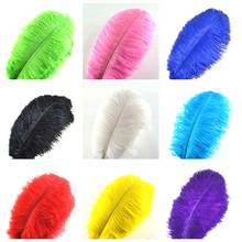 10Pcs/Lot Colored Ostrich Feathers for Crafts 12-14" 30-35cm Party Wedding Accessories Decoration White Ostrich Feather Decor 2024 - buy cheap