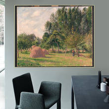 Citon Lama Pissarro Haystacks, Morning, Éragny 》 lienzo pintura al óleo obra de arte famosa imagen póster decoración de pared decoración del hogar 2024 - compra barato