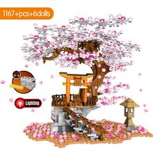 1167 + шт Сакура ларек Inari Shrine Landscape Friends House Cherry Blossom View строительные блоки детские городские развивающие Кирпичи Игрушки 2024 - купить недорого
