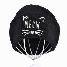 Señora nueva gato bordado gorra de algodón de moda de Miau señora bonita 100% algodón solideos Hip hop invierno sombrero 2024 - compra barato