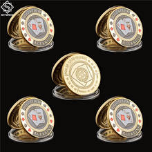 5PCS Big Slick Entertaining 3D Poker Chip Colorful Casino Metal Coin W/ Coin Capsule 2024 - buy cheap