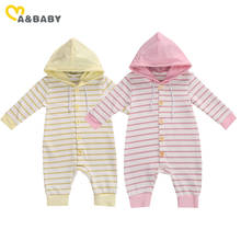 Ma&Baby 0-24M Newborn Infant Baby Girl Boy Hooded Romper Autumn Long Sleeve Striped Jumpsuit Playsuit Soft Baby Clothes 2024 - buy cheap