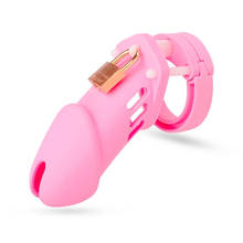 Male Chastity Device Cock Cage with four Rings Pink Plastic Cock Sex Toys For Men Fetish Wear Bondage Gear BDSM Adult Games 2024 - buy cheap