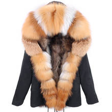 7XL  Men Short Parka Real Fox Fur Coat 2021 Natural Raccoon Fur Collar Hood Thick Warm Streetwear Parkas Winter Jacket Man 2024 - buy cheap