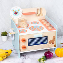 Casa de brinquedo infantil, fogão pequeno, simulação de meninos e meninas, talheres de cozinha, brinquedos educativos, engraçados de madeira 2024 - compre barato
