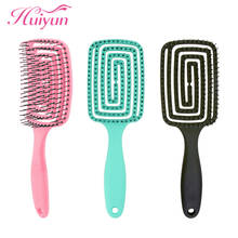 Huiyun-peine para el pelo para mujer y niña, cepillo para masaje del cuero cabelludo, peine para desenredar el pelo rizado húmedo, herramientas de estilismo para peluquería 2024 - compra barato