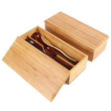 Экологичная домашняя бамбуковая посуда в японском стиле, палочки, ложка, клетка, коробка для хранения, деревянная коробка, набор контейнеров для хранения 2024 - купить недорого