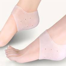 Protetor de calcanhar em silicone para pés, 2 peças, protetor hidratante de gel para meias de calcanhar, antiderrapante, protetores para cuidados com a pele do pé 2024 - compre barato