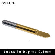 10 x 0.1mm 1/8" Shank Titanium Coated Carbide 90 Degree PCB Engraving CNC Bits 2024 - buy cheap