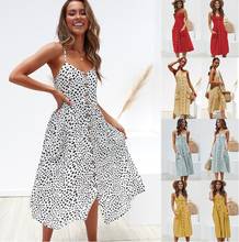 single breasted strap V-NECK dress beach dress elegant lady dress casual female sundress plus-sized dress women dress summer 2024 - buy cheap