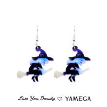 New Funny Earrings Statement Printed Cute Drop Resin Witch Earrings For Women Girls Gifts Fashion Jewelry 2024 - buy cheap