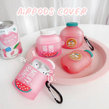 3d cute soda água para apple airpods 1 2 pro de carregamento silicone macio capa sem fio bluetooth fone ouvido caso 2024 - compre barato