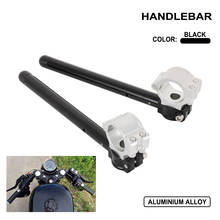 Motocicleta universal cnc cafe racer guiador corrida ajustável 31 33 35 36 37 41 43 48 50mm clipe na barra do punho garfo 2024 - compre barato