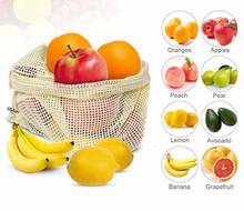 Bolsas reutilizables para frutas y verduras, bolsas de algodón con cordón de malla para el hogar, gran oferta 2024 - compra barato