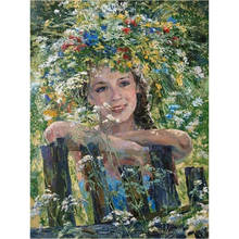 5d diamante bordado fantasia flor menina diy, pintura de diamante ponto cruz mosaico completo quadrado redondo strass jardim menina 2024 - compre barato