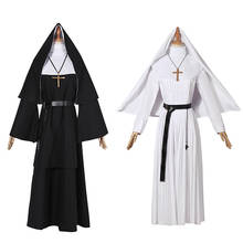 Movie The Nun Priest robe Nuns Costumes for Women Long Black Nuns Costume Arabic Religion Monk Ghost Uniform Halloween Clothing 2024 - buy cheap