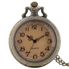 Antique Retro Dark Brown Transparent Glass Cover Quartz Pocket Watch New Fashion Necklace Sweater Pendant FOB Watches Best Gifts 2024 - buy cheap