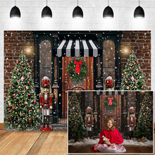 Christmas Snow Photography Background Vintage Door Children Birthday Photography Backdrops For Photo Studio Christmas Tree Decor 2024 - buy cheap