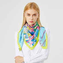 90cm Brand Women Scarf Fashion Design Twill Silk Handmade Curled Brand Square Scarves Hijab For Ladies Headband Foulard Bandana 2024 - buy cheap