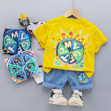 Children Cotton Clothes Summer Baby Boys Cartoon modeling O-Neck T Shirts Denim Shorts 2Pcs/sets Infant Kids Toddler Tracksuits 2024 - buy cheap