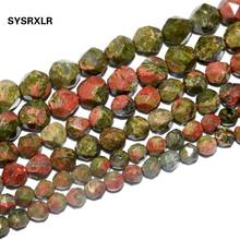 Wholesale Faceted Unakite Stone Natural Stone Beads Round Spacer Beads For Jewelry Making Diy Bracelet Necklace 6/8/10 MM 2024 - buy cheap