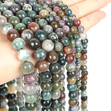 16"Strand Faceted Natural Stone Beads Round India Agates Loose Spacer Beads For Jewelry Making Bracelet Neck 4 6 8 10 12mm 2024 - buy cheap