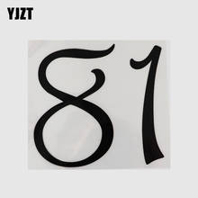 YJZT 13.7CM×12.7CM Personality Black/Silver 81 Numbers Vinyl Car Stickers Motorcycle Racing Decal 13D-0770 2024 - buy cheap