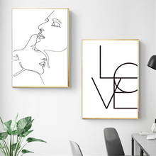 Impresiones de pared de Kiss Hand Lovesr, decoración del hogar, pintura en lienzo, arte de línea abstracta, póster minimalista, impresiones, póster nórdico, decoración 2024 - compra barato
