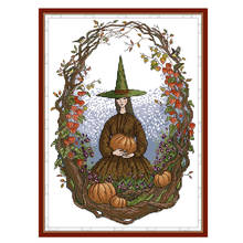 Autumn in the Wizarding World cross stitch kit aida 14ct 11ct count printed canvas stitches embroidery DIY handmade needlework 2024 - buy cheap