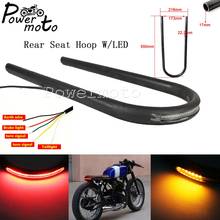 Quadro de luz de led para motocicleta, estrutura de aro do banco traseiro, 7/8 polegadas, luz de freio, para honda yamaha xj550 xj650 xs650 cafe racer 2024 - compre barato