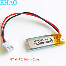 Ehao-bateria recarregável de polímero de lítio, 401030 v, 3.7 mah, 110mm, 2 pinos, jst xhr, para mp3, gps, bluetooth, fones de ouvido 2024 - compre barato