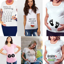 Новинка 2020, летняя футболка для беременных и кормящих матерей Don't Eat Watermelon, женская футболка, Одежда для беременных с буквенным принтом, забавная футболка 2024 - купить недорого