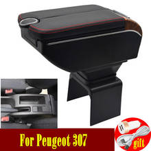 For Peugeot 307 CC Convertible armrest box Double doors open 7USB Centre Console Storage Box Arm Rest 2024 - buy cheap