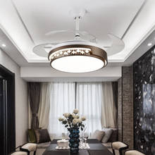 Ventilador de teto com luz de led, ventilador de teto invisível minimalista para quarto de restaurante com luzes 2024 - compre barato