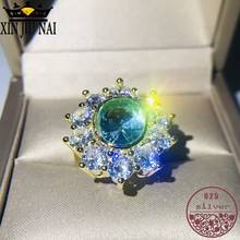 Jincai-Anillo de lujo de circonia azul para mujer, sortija de cristal azul, zafiro, boda, fiesta, joyería, diamante, novedad de 2019 2024 - compra barato