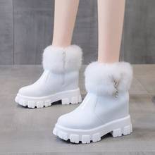 Women Boots  Platform Warm Plush Winter Boots Women Hidden Heels Waterproof Snow Boots Woman Crystal Fur Ankle Boots Shoes 2020 2024 - buy cheap