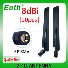 Antena wifi de 2,4 GHz, RP-SMA de 8dBi real hembra de 2,4 ghz, antenas aéreas, enrutador inalámbrico IOT, 10 Uds. 2024 - compra barato