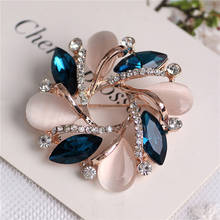 Moda feminina jóias bauhinia cristal broche pino para cachecol fivela acessórios de roupas flores opala broches 2024 - compre barato