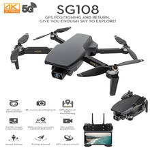 Mini drone dobrável sg108 rc, quadricóptero com gps, 4k, 5g, wi-fi, câmera hd, siga-me, fluxo óptico, controle remoto 2024 - compre barato