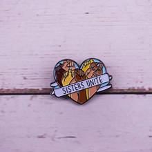A stunning black and pastel soft enamel sisters unite pin badge 2024 - buy cheap