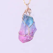 6pcs Women Colorful Crystal Quartz Pendant For Jewelry Making Necklace Chakra Energy Natural Stone Necklaces Pendants Pendulum 2024 - buy cheap