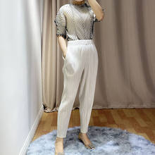 2020 spring and summer new pencil pants Miyak pleated women's large size Cropped pants Solid color wild slim casual pants P78799 2024 - buy cheap