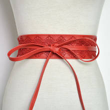 Obi-cinturón ancho de cuero para mujer, cinturón de encaje, Obi, para vestido, boda, lujoso 2024 - compra barato
