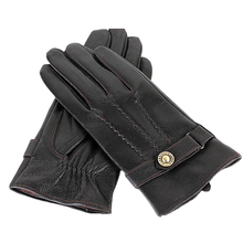 Guantes Térmicos de piel de oveja para hombre, manoplas de cuero genuino con broche, para otoño e invierno, AG-43 2024 - compra barato