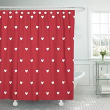 Red Black Heart Pattern Celebration Color Day Feeling Shower Curtain Waterproof Polyester 72 x 72 Inches Set with Hooks 2024 - buy cheap