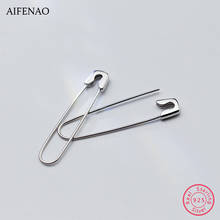 925 Sterling Silver Safety Pins Stud Earrings For Women Men  Paperclip Hip Hop Earring Ear Female Jewelry Party Gift 2024 - buy cheap