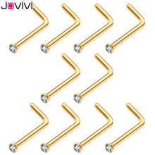 Jovivi anel de nariz em aço inoxidável, 2.5mm, 20g, piercing de corpo, 10 peças 2024 - compre barato